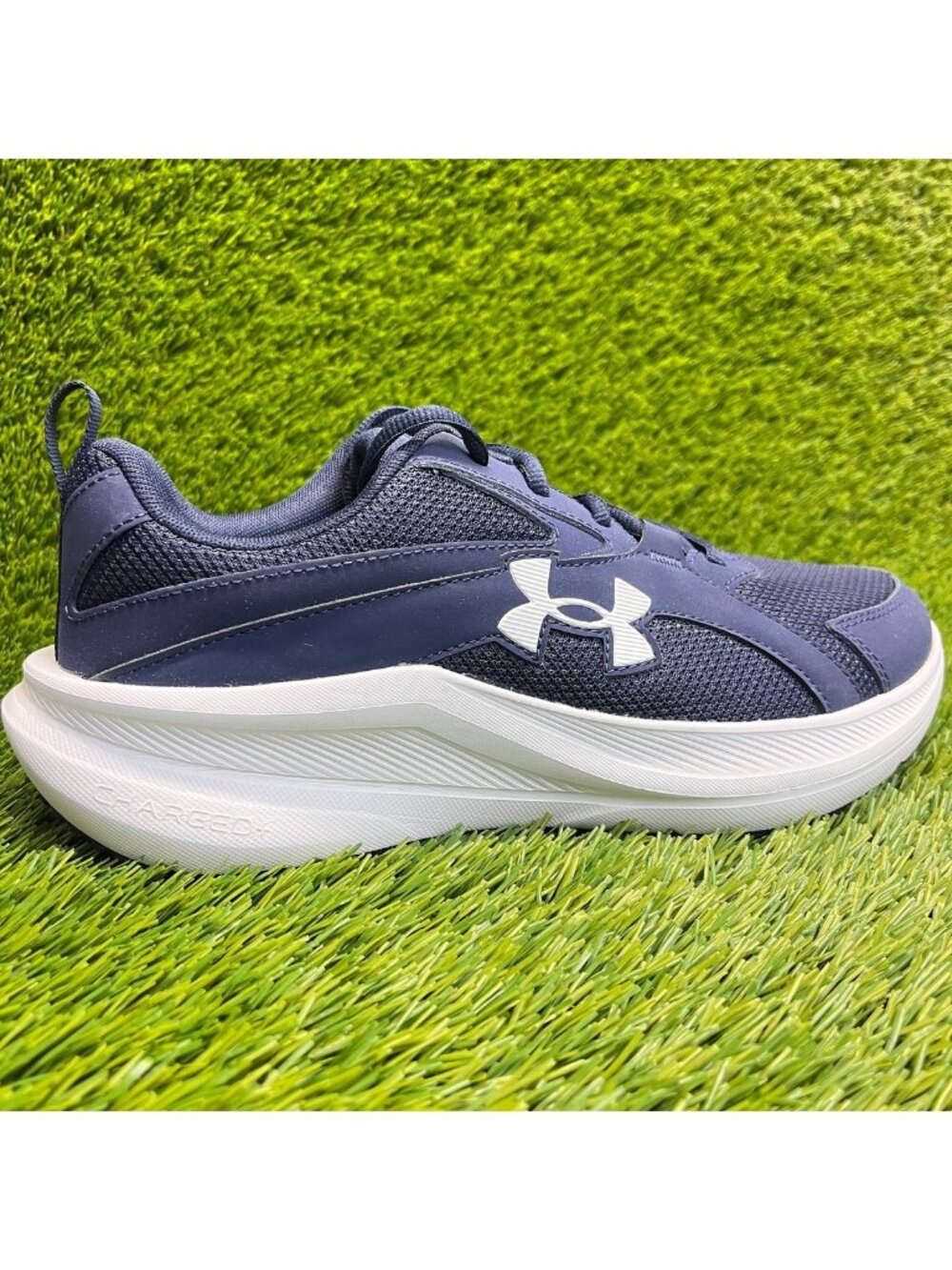 Under Armour Charged+ Assert 11 Mens Size 8.5 Blue White Running Shoes Sneakers